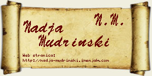 Nadja Mudrinski vizit kartica